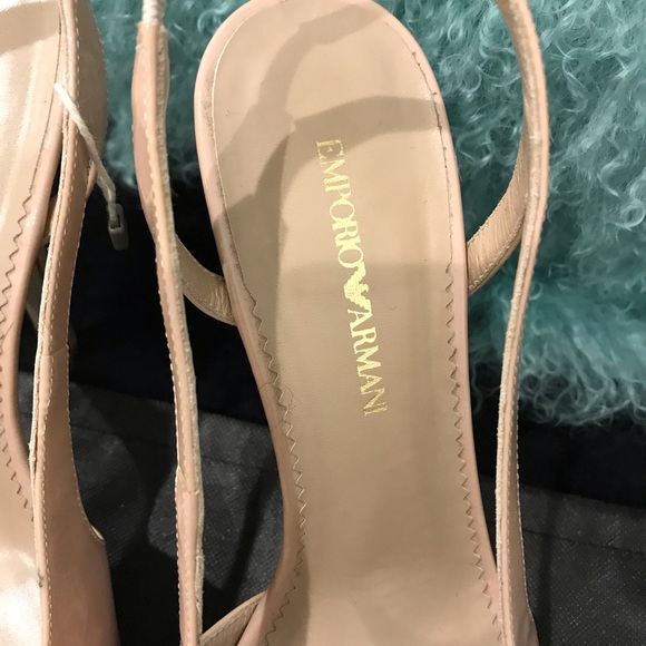 EMPORIO ARMANI Blush Patent Peep toe Slingback - Picture 3 of 7